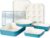 CAROTE 7-Piece Ceramic Baking Pans Set, Aluminized Steel Bakeware Sets, Toxin-Free Nonstick Stackable Oven Pans with Cookie Sheet, Muffin Pan, Loaf Pan, Roasting Pan, Cake Pans, Cooling Rack