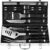POLIGO 22PCS Heavy Duty BBQ Grill Accessories Set, Non-Slip Grill Tools for Outdoor Grill Set Stainless Steel Grill Utensils Set, Deluxe Grilling Tools Set in Aluminum Case Ideal Gifts for Men Black