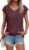 AUTOMET Womens V Neck T Shirts Spring Summer Cap Sleeve Basic Tees Trendy Cute Tops for Work Dressy Casual Beach Vacation