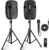 Pyle Active + Passive PA Systems – Dual 8inch 700 Watt Max Power Output Speaker with Microphone, Bluetooth Wireless Streaming, MP3/USB/SD/AUX Readers, Speaker Stands- Pyle PPHP849KT