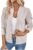 Verdusa Women’s Zip Up Bomber Jacket Casual Long Sleeve Textured Lightweight Coat Business Casual Outfits Spring Fall Clothes