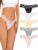 voenxe Seamless Thong for Women,No Show Lace Underwear,Ladies Cotton Blend Breathable Panties,Comfort Soft Undie,Tanga,5-Pack