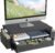 Spacrea Desk Organizer and Accessories, Computer Monitor Stand Riser with Drawer and 2 Pen Holders, Office Desk Accessories & Workspace Organizers for Office Supplies (Black)