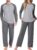 PrinStory Men’s Pajama Sets Loungewear Sleepwear Pjs Lightweight Long Sleeve Shirts and Bottoms Soft Comfy Sleep Sets S-4XL