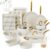 Pots and Pans Set Nonstick – Granite Cookware + Bakeware Set Kitchen Cookware Sets With Dutch Oven, Frying Pans, Saucepan, Sauté Pan, Silicone Utensils, Cookie Sheet, Baking Pan Set for Cooking Gifts