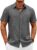 COOFANDY Mens Button Down Shirt Short Sleeve Casual Shirts Summer Beach Wedding Linen Shirt with Pocket