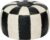 Thgonwid Unstuffed Moroccan Ottoman Pouf Cover, Ottoman Footstool Storage Solution, Bean Bag Chair, Foot Rest, Multi-Black&White