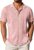 COOFANDY Men’s Knit Button Down Shirt Vintage Short Sleeve Polo Shirts Casual Beach Tops