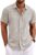 COOFANDY Men’s Linen Shirts Short Sleeve Casual Shirts Button Down Shirt for Men Beach Summer Wedding Shirt