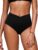 CRZ YOGA High Waisted V Cut Bikini Bottom for Women – Cross Front Bathing Swimsuit Full Coverage Swim Briefs