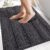 OLANLY Thick Bathroom Rugs 30×20, Extra Soft Absorbent Chenille Striped Bath Rugs, Rubber Backing, Machine Wash Dry, Bath Mats for Bathroom Floor, Tub and Shower, Home Decor Accessories, Dark Grey