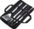 Amazon Basics 4-Piece Stainless Steel BBQ Grilling Tool Set with Carry Bag, Rust-Resistant, Dishwasher Safe