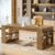 Tribesigns 70.9-Inch Executive Desk with Storage, Large Office Computer Desk with Shelves, Modern Wood Writing Table Business Furniture Workstation for Home Office, Rustic Brown